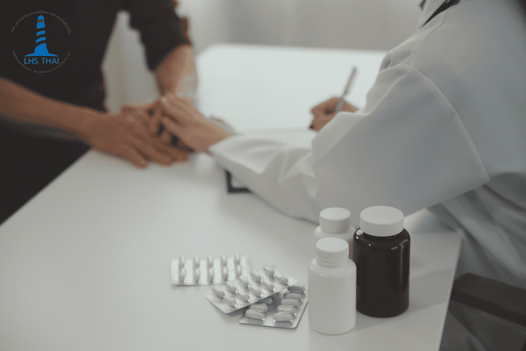 consulting with a patient about addiction treatment at a drug rehabilitation center